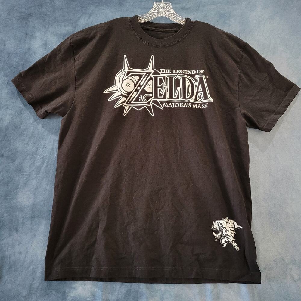 Legend of Zelda Majora's Mask T Shirt Men's 2XL Black & White Heavy Cotton EUC